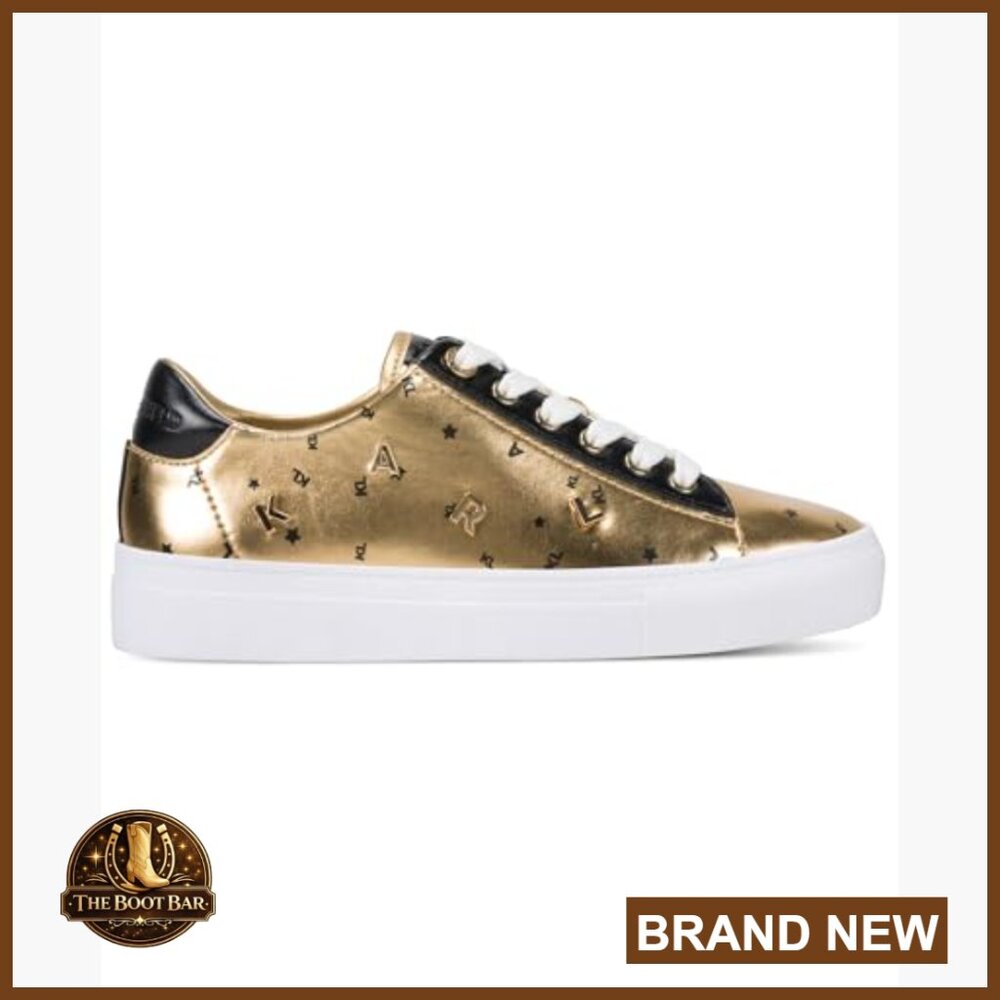 Platform Sneakers with Signature Logo Pins Lace Up Fashion Shoes - Picture 5 of 5